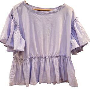 Anthropologie Lavender Ruffle Blouse